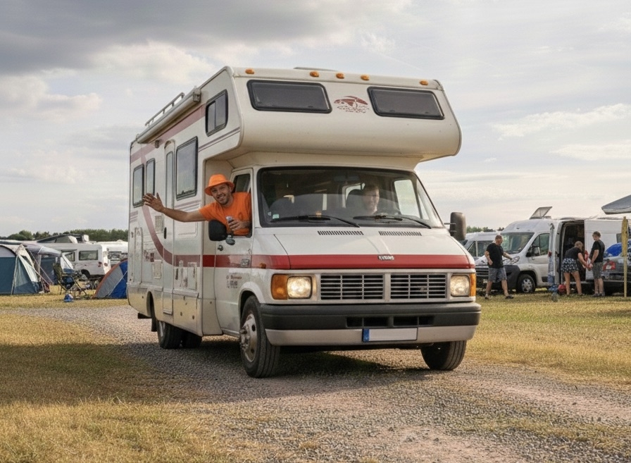 Camping dans un emplacement de premier choix & départ rapide possible le dimanche de la course !