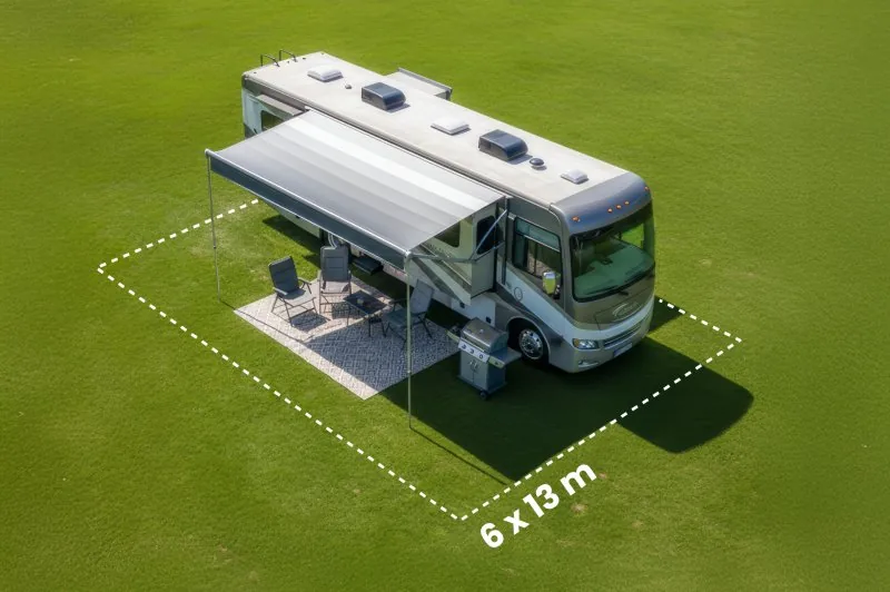 Schitterhof Camping PREMIUM XXL Stellplatz 78 m² – Übergroßes Wohnmobil, MotoGP Spielberg